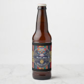 Aangepaste suiker schedel Mexicaanse Cinco de Mayo Bier Etiket (Voorkant)