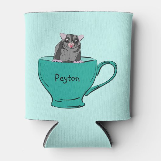 Aangepaste suikerglider in een groene Teacup Blikjeskoeler (Voorkant)