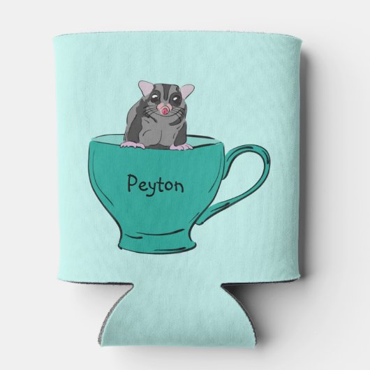 Aangepaste suikerglider in een groene Teacup Blikjeskoeler (Achterkant)