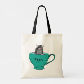 Aangepaste suikerglider in een groene Teacup Tote Bag (Achterkant)