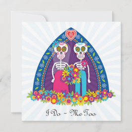 Aangepaste suikerskulls en -bloemen - Blauwe achte Kaart