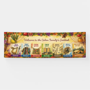 Aangepaste Sukkah-banner, Sukkot Ushpizin Spandoek