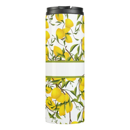 Aangepaste Summery Citrus Lemon Tree Branches Thermosbeker (Achterkant)