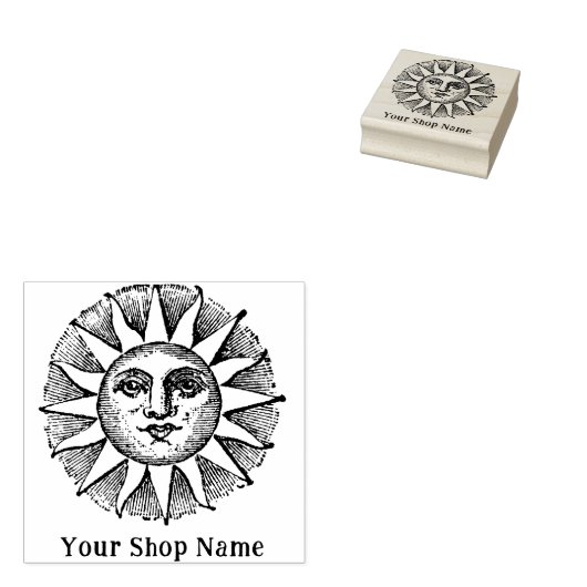Aangepaste Sun Burst Rustic Small Business Rubberstempel (Gestempeld)