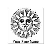 Aangepaste Sun Burst Rustic Small Business Rubberstempel (Afrduk)