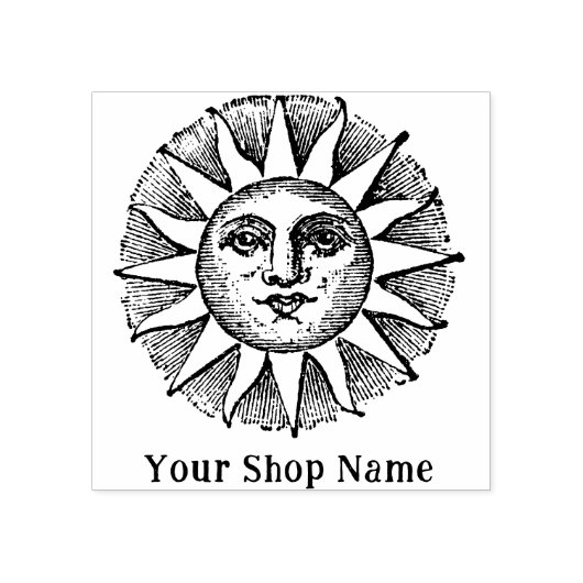 Aangepaste Sun Burst Rustic Small Business Rubberstempel (Afrduk)