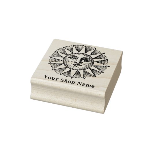Aangepaste Sun Burst Rustic Small Business Rubberstempel (Stempel)