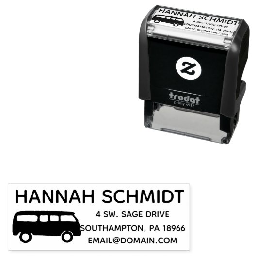 Aangepaste Sun Van Hand Teken Naam Zelfinktende Stempel (In situ)