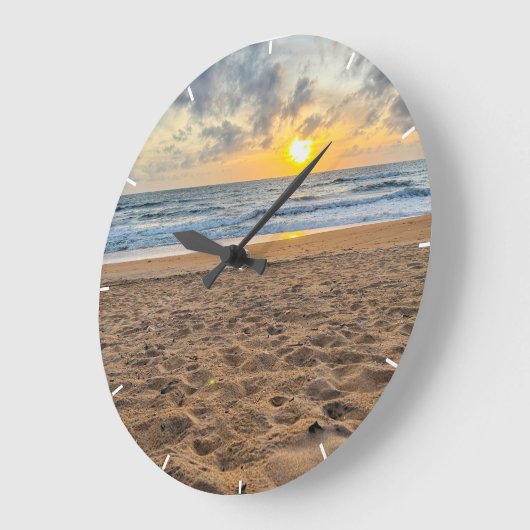 Aangepaste Sunset Foto Gepersonaliseerde Muur Klok (Hoek)