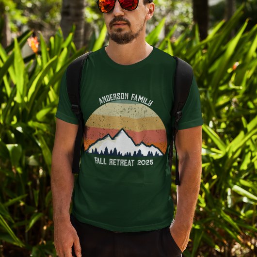 Aangepaste Sunset Herfst Familie Reünie Green Moun T-shirt