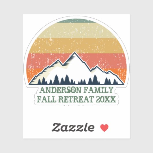 Aangepaste Sunset Herfst Retreat Mountain Wandelto Sticker (Vel)
