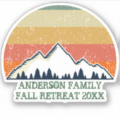 Aangepaste Sunset Herfst Retreat Mountain Wandelto Sticker (Voorkant)