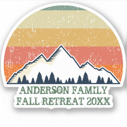 Aangepaste Sunset Herfst Retreat Mountain Wandelto Sticker (Voorkant)