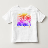 Aangepaste Sunset Palm Tree T-Shirt – Weekend Vibe (Voorkant)