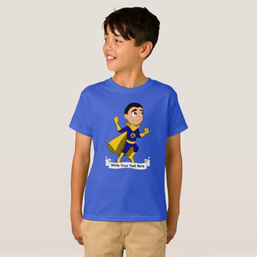 Aangepaste superheld cartoon t-shirt (Voorkant volledig)