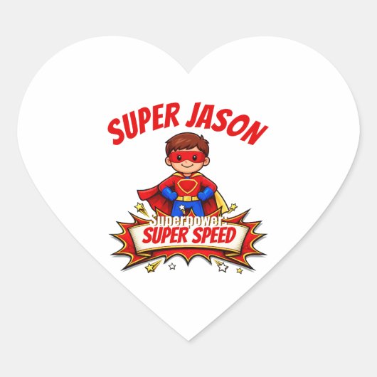 Aangepaste Superheldennaam en Superkracht Sticker  (Voorkant)