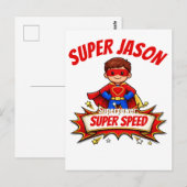 Aangepaste superheldennaam en superkracht voor kin briefkaart (Voorkant / Achterkant)