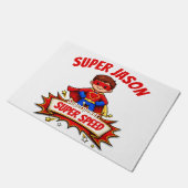 Aangepaste superheldennaam en superkracht voor kin deurmat (Schuin)