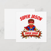Aangepaste superheldennaam en superkracht voor kin kaart (Voorkant / Achterkant)