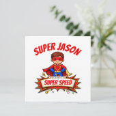 Aangepaste superheldennaam en superkracht voor kin kaart (Staand voorkant)