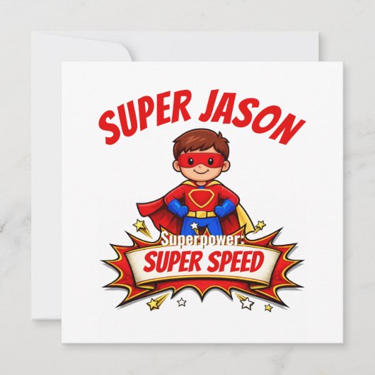 Aangepaste superheldennaam en superkracht voor kin kaart (Voorkant)