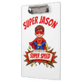 Aangepaste superheldennaam en superkracht voor kin klembord (Links)