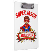 Aangepaste superheldennaam en superkracht voor kin klembord (Rechts)