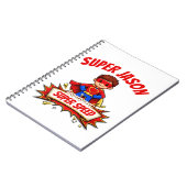 Aangepaste superheldennaam en superkracht voor kin notitieboek (Linkerzijde)
