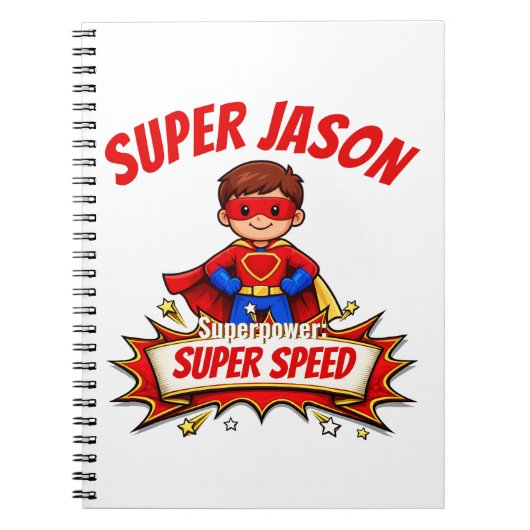 Aangepaste superheldennaam en superkracht voor kin notitieboek (Voorkant)