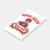 Aangepaste superheldennaam en superkracht voor kin post-it® notes (Schuin)