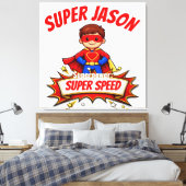 Aangepaste Superheldennaam voor Kinderen Canvas Afdruk (Insitu (Slaapkamer))
