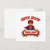 Aangepaste Superheldennaam voor Kinderen Feestdagenkaart (Voorkant / Achterkant)