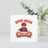Aangepaste Superheldennaam voor Kinderen Feestdagenkaart (Staand voorkant)