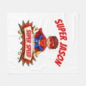 Aangepaste superheldennaam voor kinderen fleece deken (Voorkant (Horizontaal))