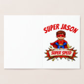 Aangepaste Superheldennaam voor Kinderen Folie Kaarten (Binnen)