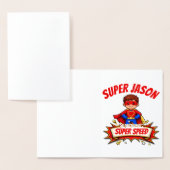 Aangepaste Superheldennaam voor Kinderen Folie Kaarten (Display)