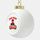 Aangepaste Superheldennaam voor Kinderen Keramische Bal Ornament (Rechts)