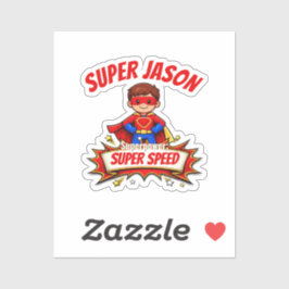 Aangepaste superheldennaam voor kinderen - op maat sticker