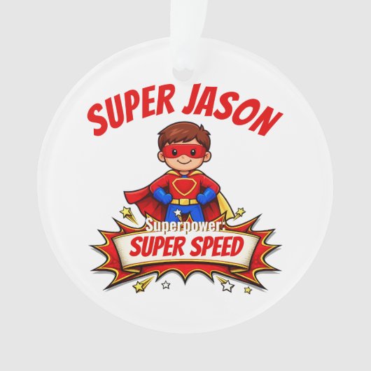 Aangepaste Superheldennaam voor Kinderen Ornament (voorkant)