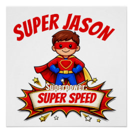 Aangepaste Superheldennaam voor Kinderen Perfect Poster