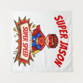 Aangepaste Superheldennaam voor Kinderen Wandkleed (Voorkant (horizontaal))