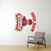 Aangepaste Superheldennaam voor Kinderen Wandkleed (In Situ (horizontaal))