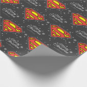 Aangepaste superman Logo kerstsnowflake Cadeaupapier (Hoek)