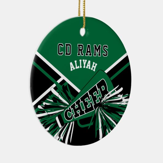 Aangepaste supermarktleider 📣 - Donkergroen, zwar Keramisch Ornament (Rechts)