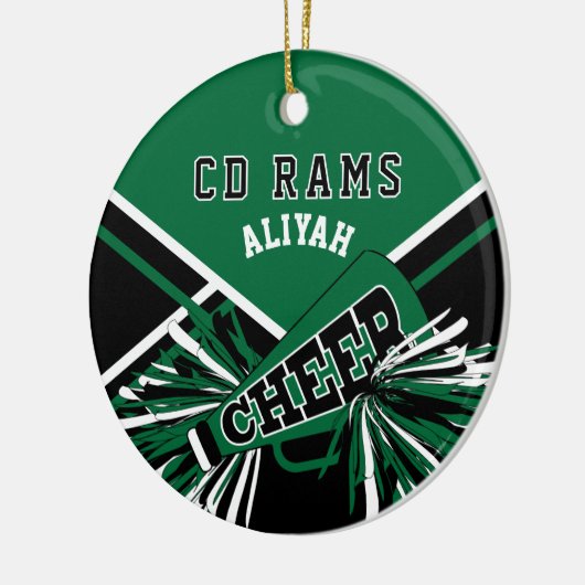 Aangepaste supermarktleider 📣 - Donkergroen, zwar Keramisch Ornament (Links)