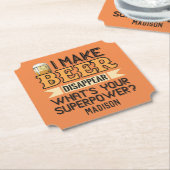 Aangepaste Superpower-naam en -kleur bieren Kartonnen Onderzetters (Gekanteld)