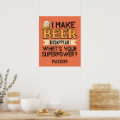 Aangepaste Superpower-naam en -kleur bieren Poster (Keuken)