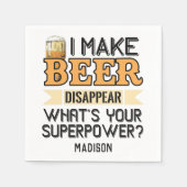 Aangepaste Superpower-naam en -kleur bieren Servet (Voorkant)