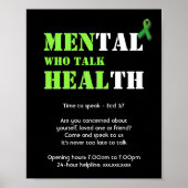 Aangepaste support MANNEN DIE HEAL Mental Health Poster (Voorkant)