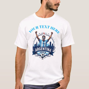 Aangepaste supporters van het Argentijnse voetbale T-shirt